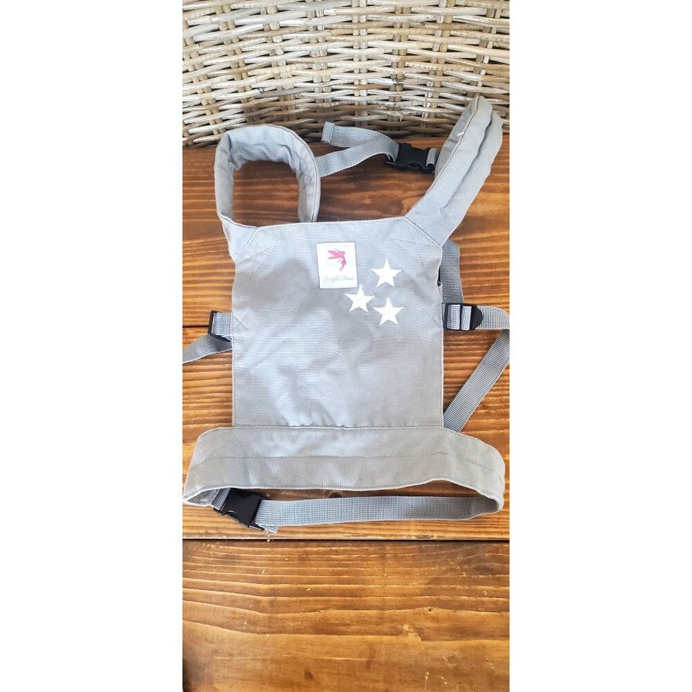Angel Shine Gray Tan Doll Carrier Embroidery Adjustable Straps Toy Accessory - Picture 1 of 9